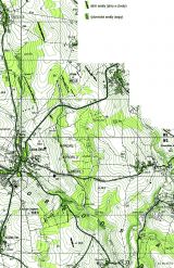 Mapa mikroregionu Česká Bělá s vyznačením montánních lokalit dle Koutka (1960) a tří analyzovaných profilů na potoce Březina.